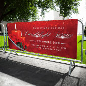 Christmas Eve Candlelight Poinsettia Red Church 横断幕