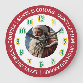 Christmas Eve Santa Clock ラージ壁時計