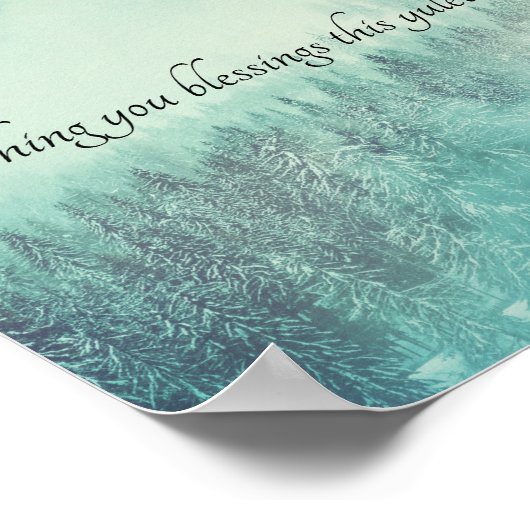 Christmas Evergreen Forest Winter Solstice ポスター (角)