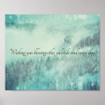 Christmas Evergreen Forest Winter Solstice ポスター<br><div class="desc">Personalize this vintage Christmas design with your own text and images.</div>