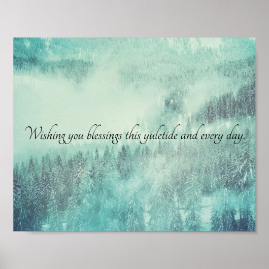 Christmas Evergreen Forest Winter Solstice ポスター (正面)