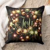 Christmas Evergreen Lighted Wreath Joy クッション (ブランケット)