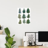 Christmas Evergreen Trees Holiday Home Decor ポスター (ホームオフィス)