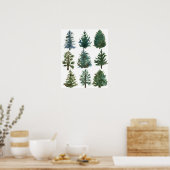 Christmas Evergreen Trees Holiday Home Decor ポスター (キッチン)
