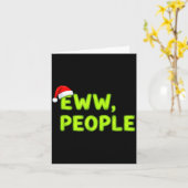 Christmas Eww, People Funny Sarcastic Santa Hat Xm カード (黄色い花)