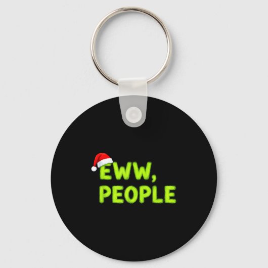 Christmas Eww, People Funny Sarcastic Santa Hat Xm キーホルダー (正面)