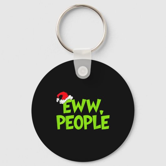 Christmas Eww People Mens Women Funny Santa Hat Gr キーホルダー (正面)