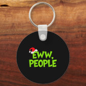 Christmas Eww People Mens Women Funny Santa Hat Gr キーホルダー (正面)