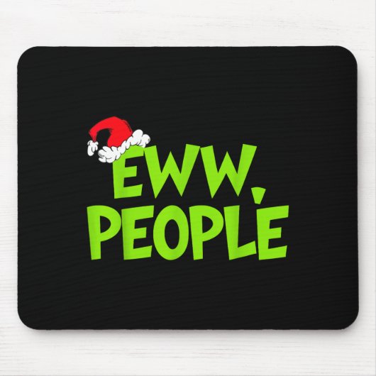 Christmas Eww People Mens Women Funny Santa Hat Gr マウスパッド (正面)
