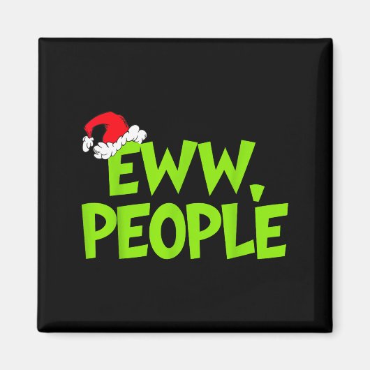 Christmas Eww People Mens Women Funny Santa Hat Gr マグネット (正面)