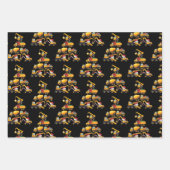 Christmas Excavator Construction Truck Tree ラッピングペーパーシート (正面)