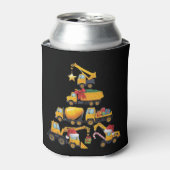 Christmas Excavator Construction Truck Tree 缶クーラー (缶正面)