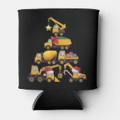 Christmas Excavator Construction Truck Tree 缶クーラー (正面)