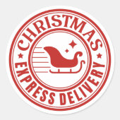 Christmas Express Delivery ラウンドシール (正面)
