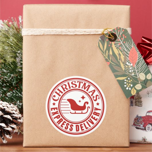 Christmas Express Delivery ラウンドシール (クリスマス)