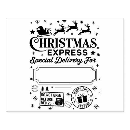 Christmas Express Special Delivery Santa ラバースタンプ (インプリント)