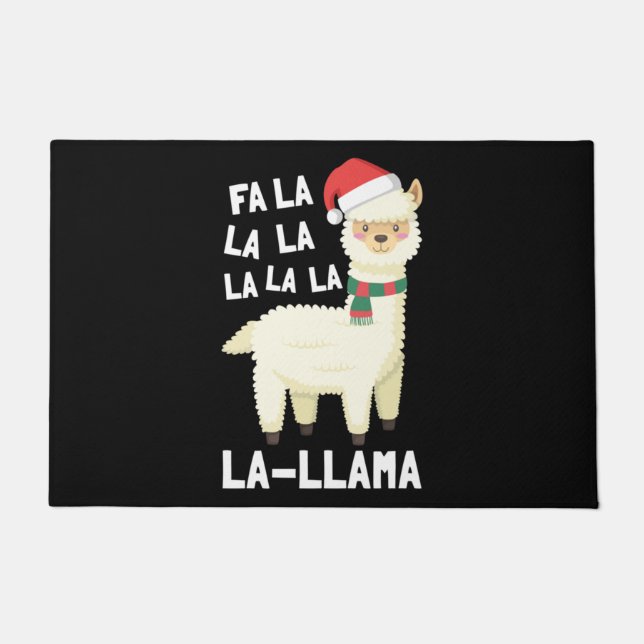 Christmas Fa La Llama Essential ドアマット (正面)