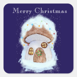 Christmas fairy house スクエアシール