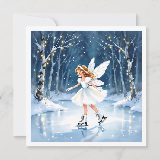 Christmas Fairy Ice Skating in an Enchanted Forest カード (正面)