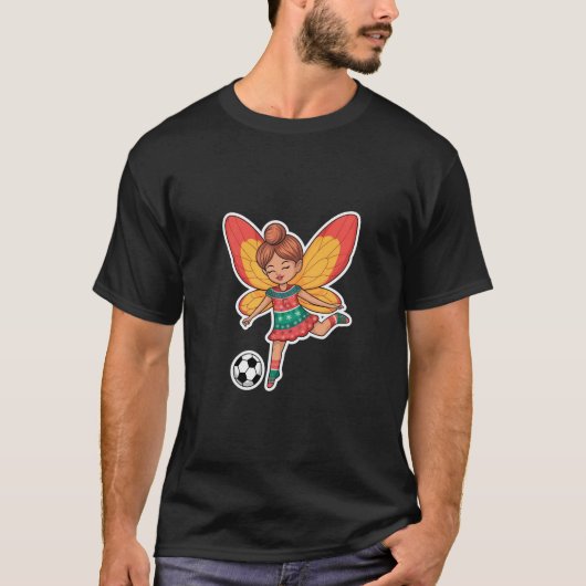 Christmas Fairy Playing Soccer Tシャツ (正面)