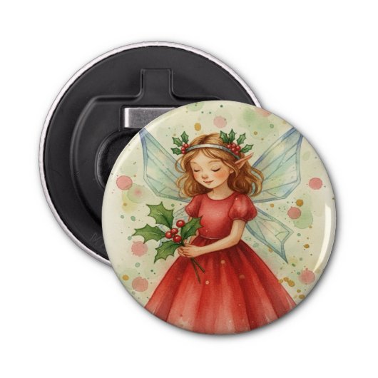 Christmas Fairy Watercolor Art 栓抜き (正面)