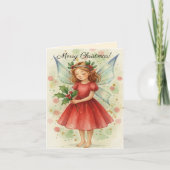 Christmas Fairy Watercolor Art Greetings  カード (正面)