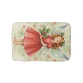 Christmas Fairy Watercolor Art Holiday バスマット (正面)