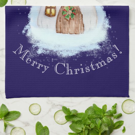 Christmas Fairytale House キッチンタオル (折り畳み)