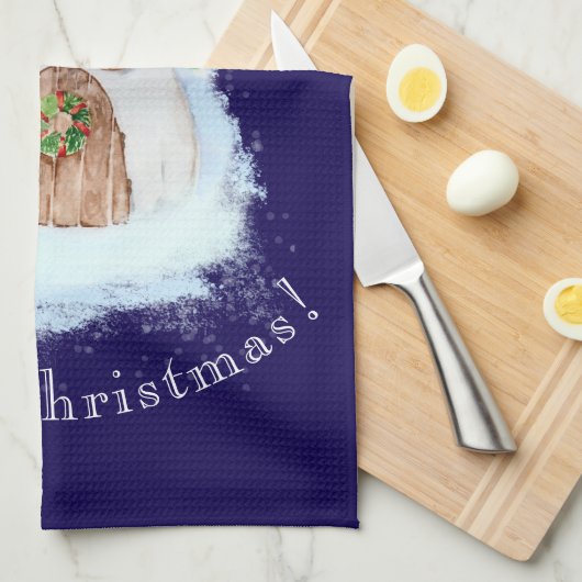 Christmas Fairytale House キッチンタオル (四つ折り)