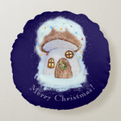 Christmas Fairytale House ラウンドクッション (正面)