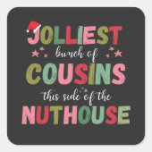 Christmas Family Cousin Reunion Matching  スクエアシール (正面)