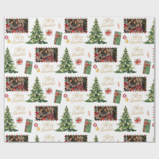 Christmas Family Frame Wrapping Paper ラッピングペーパー