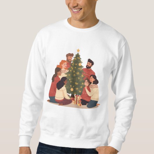 Christmas Family & Friends Cozy Holiday Sweatshirt スウェットシャツ (正面)