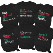 Christmas Family Matching Funny Naughty List Gen Z Tシャツ