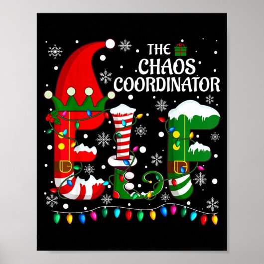Christmas Family Matching Pajamas Chaos Coordinato ポスター (正面)