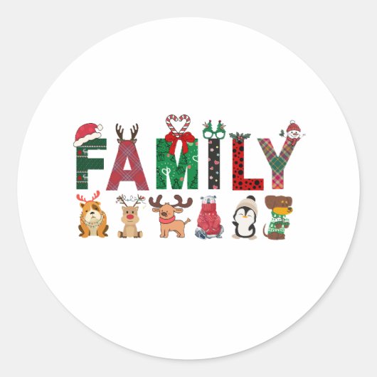 Christmas Family Matching Shirts | holiday family  ラウンドシール (正面)