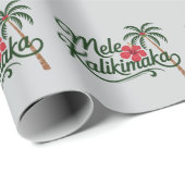 Christmas Family Mele Kalikimaka Hawaii Beach  ラッピングペーパー (ロールコーナー)