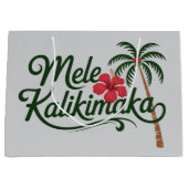 Christmas Family Mele Kalikimaka Hawaii Beach  ラージペーパーバッグ (正面)