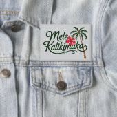 Christmas Family Mele Kalikimaka Hawaii Beach  缶バッジ (インサイチュ)