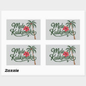 Christmas Family Mele Kalikimaka Hawaii Beach  長方形シール (シート)