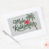 Christmas Family Mele Kalikimaka Hawaii Beach  長方形シール (封筒)