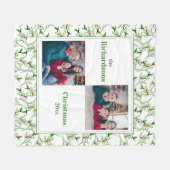 Christmas Family Photo Fleece Blanket フリースブランケット (正面(横))