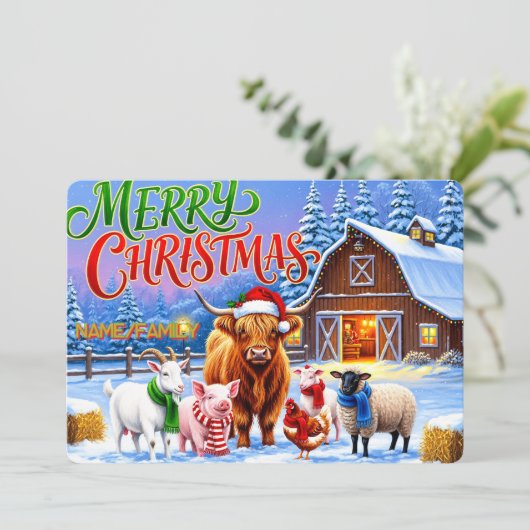 Christmas Farm Animals Gathering  シーズンカード (スタンド正面)