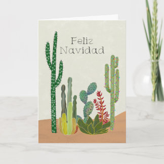 Christmas Feliz Navidad Cacti カード