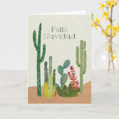 Christmas Feliz Navidad Cacti カード (黄色い花)