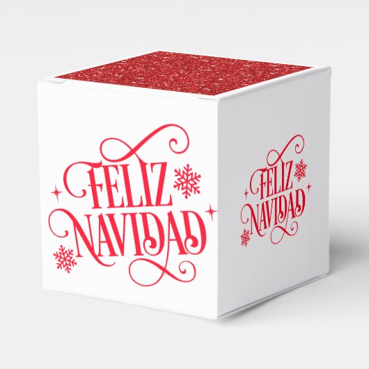 Christmas Feliz Navidad Favor Gift Box フェイバーボックス (正面サイド)