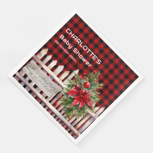 Christmas Fence Buffalo Plaid Baby Shower (コーナー)