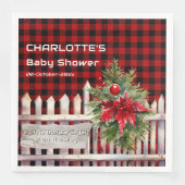 Christmas Fence Buffalo Plaid Baby Shower (正面)