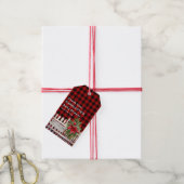 Christmas Fence Buffalo Plaid Baby Shower ギフトタグ (より糸付き)