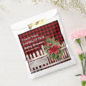 Christmas Fence Buffalo Plaid Baby Shower フェイバーバッグ (封をした状態)